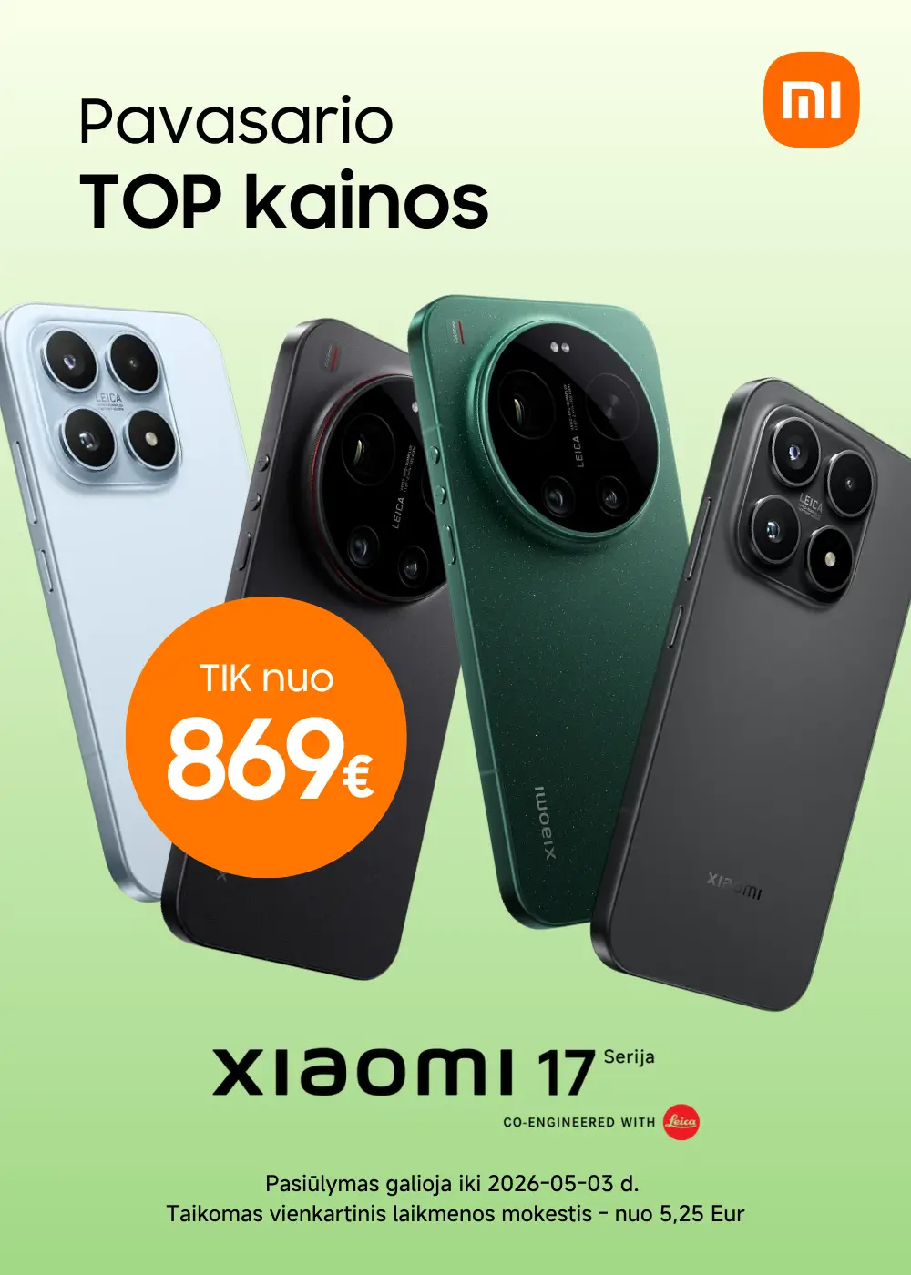 Xiaomi 17 serija nuo 869 Eur, Mobili prekyba