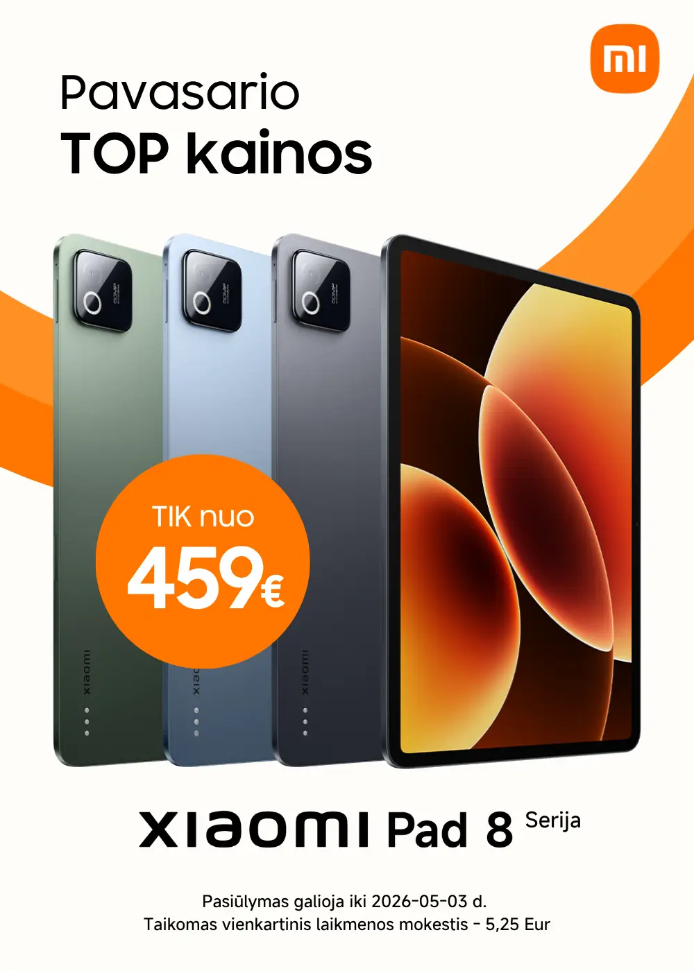 Xiaomi Pad 8 serija nuo 459 Eur, Mobili prekyba