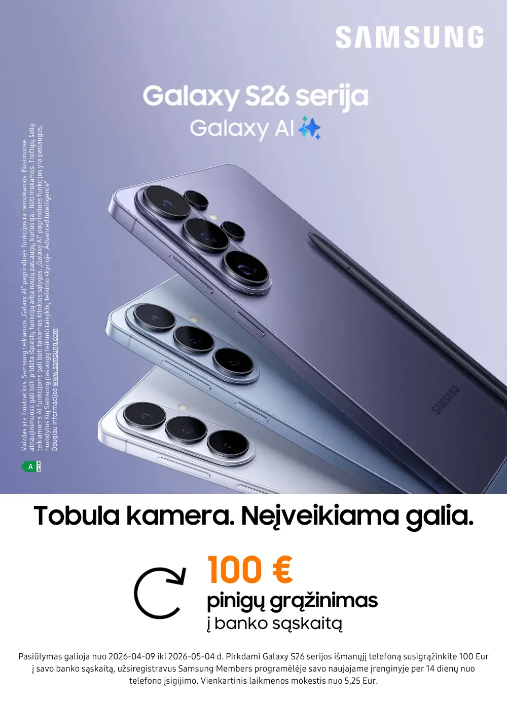Samsung S26 serija + 100 Eur cashback, Mobili prekyba