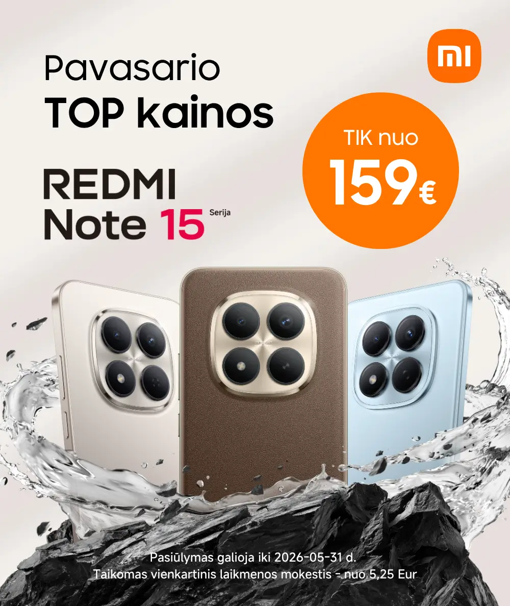 Xiaomi Redmi Note 15 serija TOP kainomis, Mobili prekyba