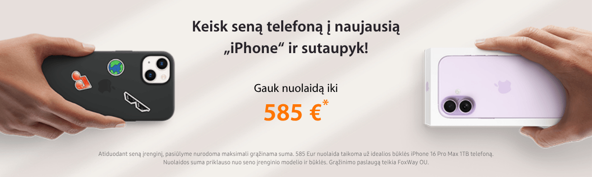 Keisk seną įrenginį į naujausią iPhone ir gauk iki 550 Eur nuolaidą, Mobili prekyba