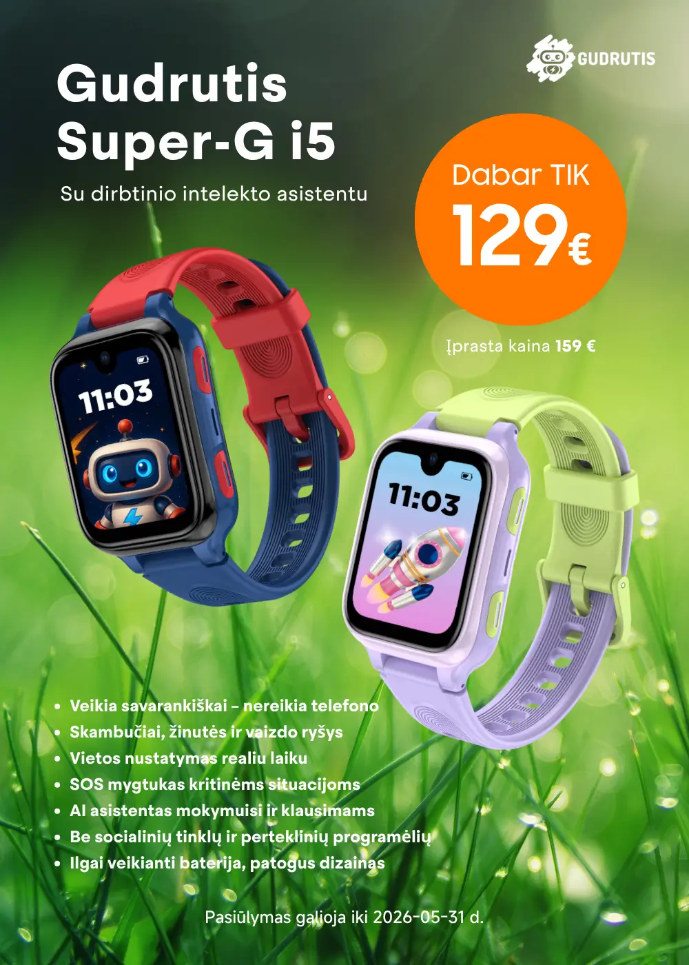 Gudrutis Super G i5 laikrodukas akcija, Mobili prekyba