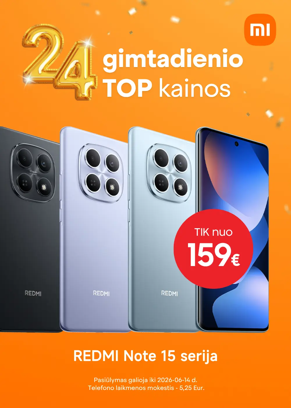 Xiaomi Redmi Note 15 serija TOP kainomis, Mobili prekyba
