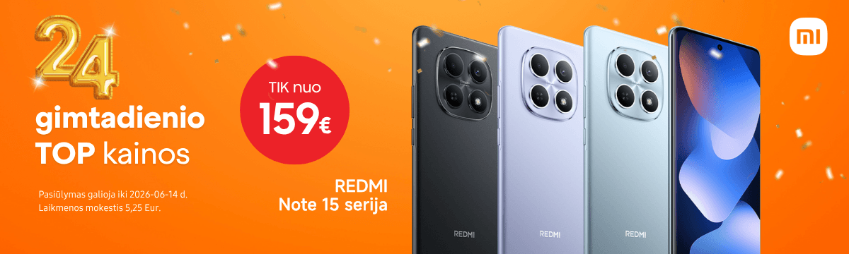 Xiaomi Redmi Note 15 serija TOP kainomis, Mobili prekyba