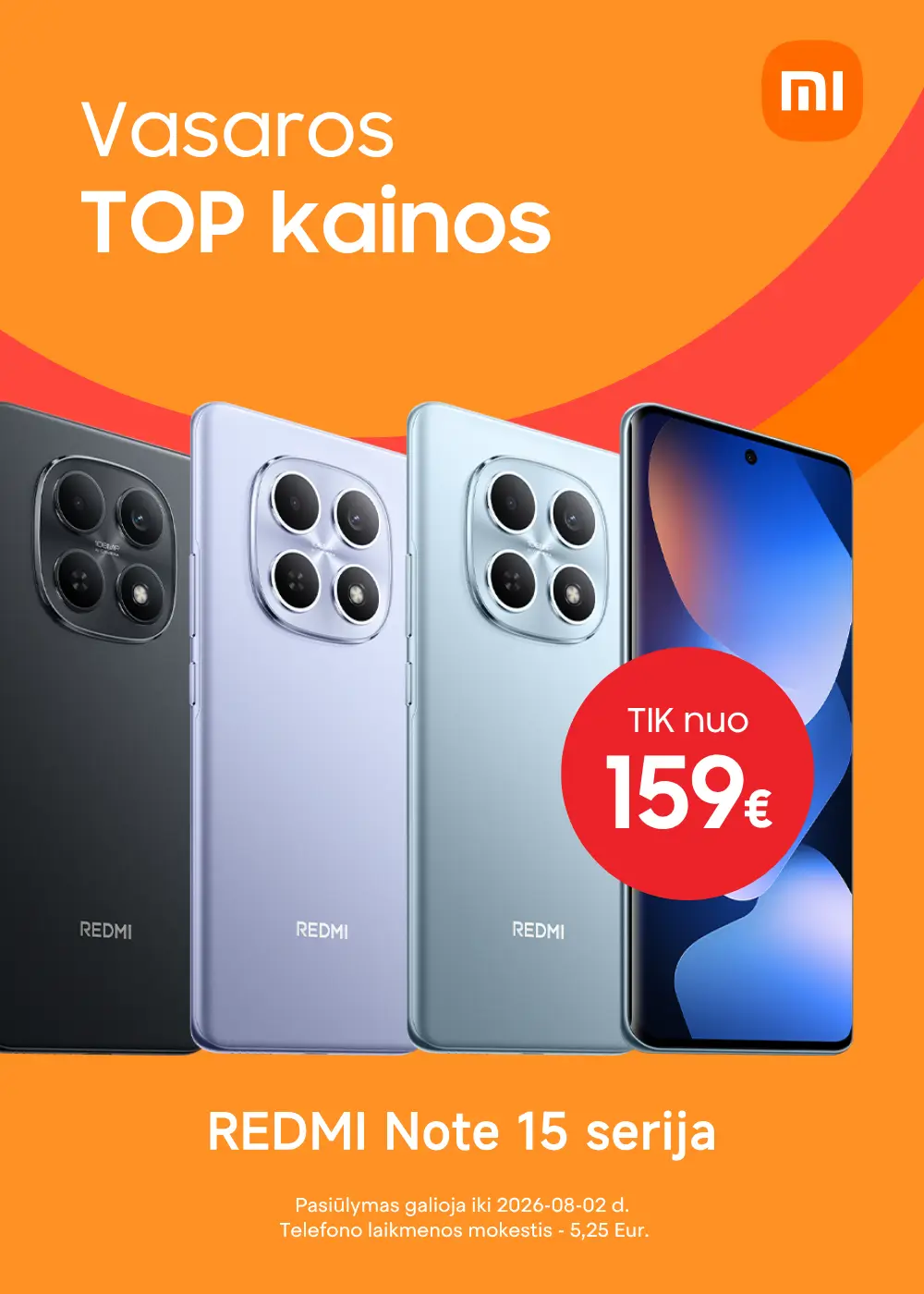 Xiaomi Redmi Note 15 serija TOP kainomis, Mobili prekyba