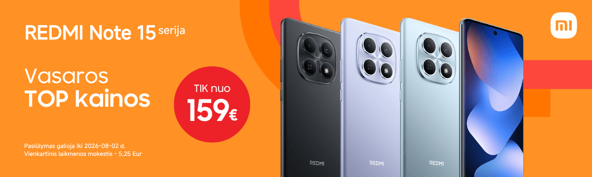 Xiaomi Redmi Note 15 serija TOP kainomis, Mobili prekyba