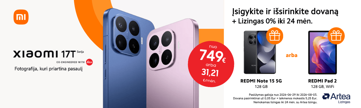 Xiaomi 17T serija su dovanomis, Mobili prekyba