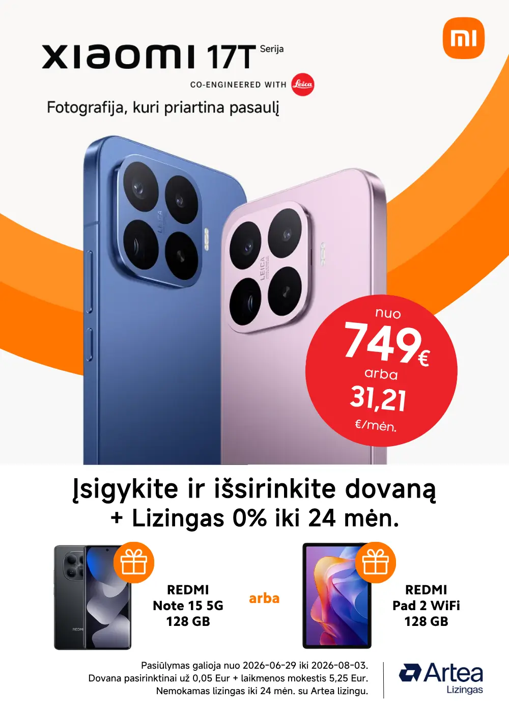 Xiaomi 17T serija su dovanomis, Mobili prekyba