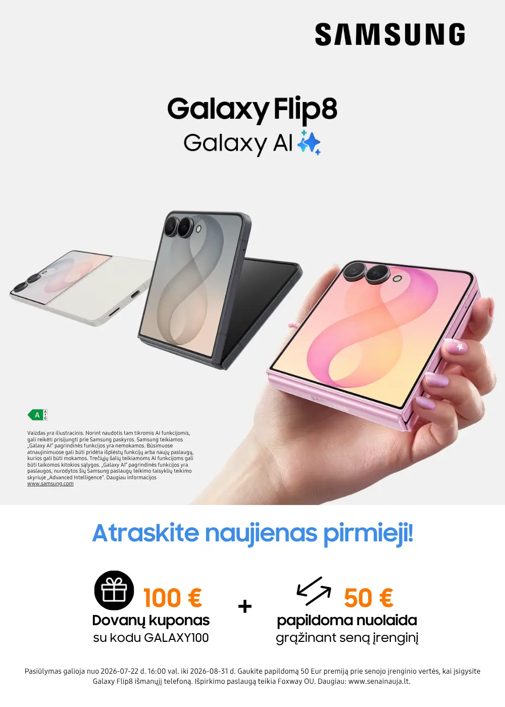 Samsung Galaxy Flip8 naujiena, Mobili prekyba