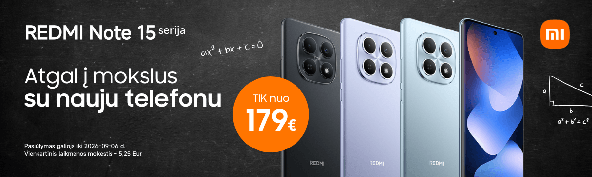 Xiaomi Redmi Note 15 nuo 179 Eur, Mobili prekyba