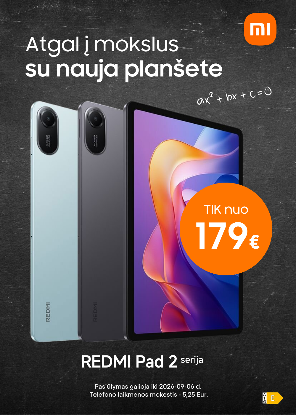 Xiaomi Redmi Pad 2 akcija nuo 179 Eur, Mobili prekyba
