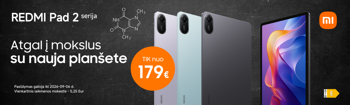 Xiaomi Redmi Pad 2 akcija nuo 179 Eur, Mobili prekyba