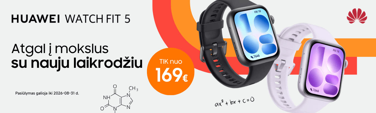 Huawei Watch Fit 5 nuo 169 Eur, Mobili prekyba