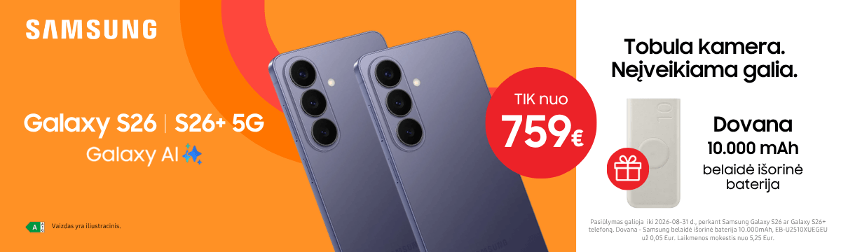 Samsung Galaxy S26 ir S26 Plus akcija su dovana, Mobili pekyba