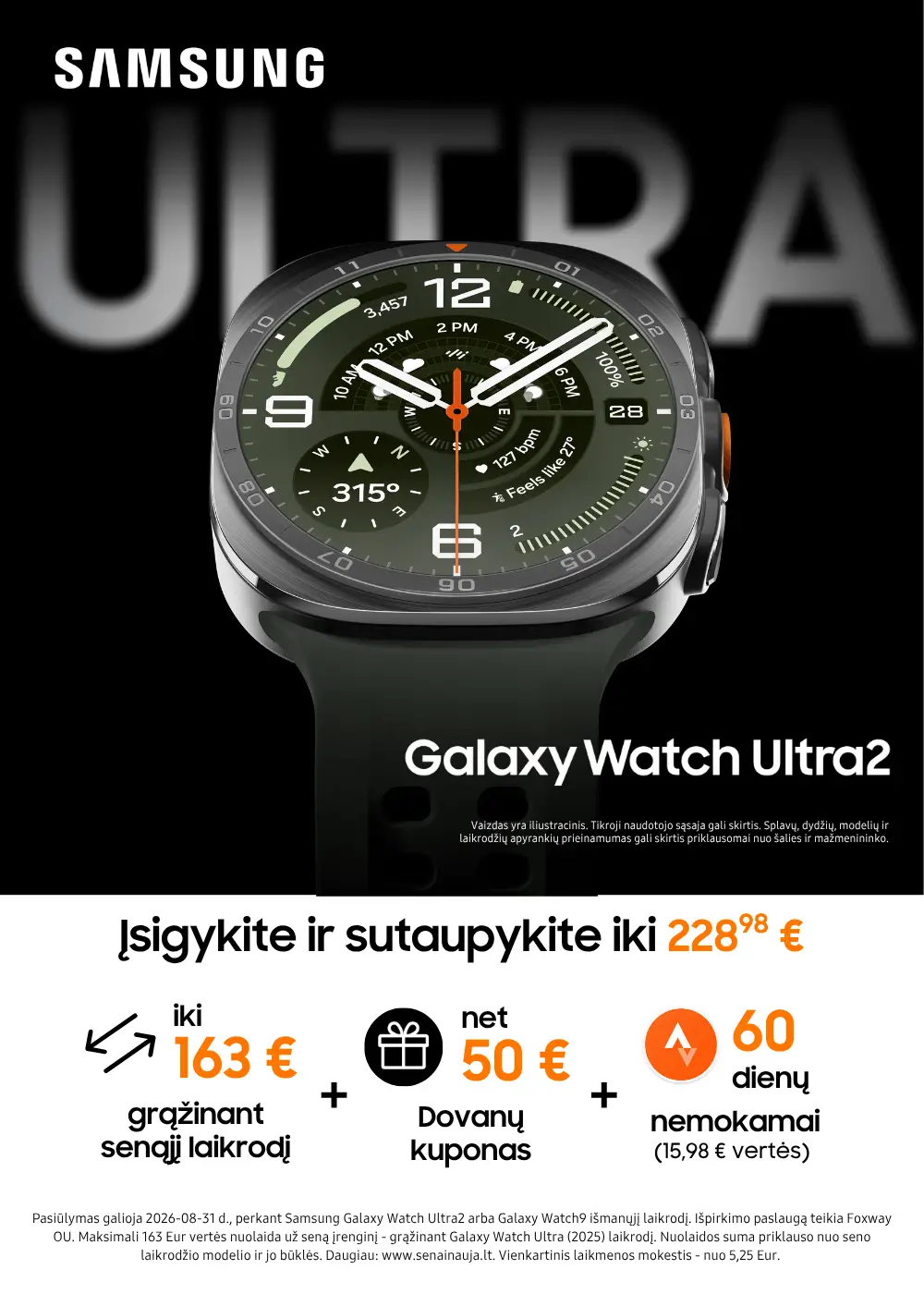 Samsung Galaxy Watch Ultra2 naujiena, Mobili prekyba