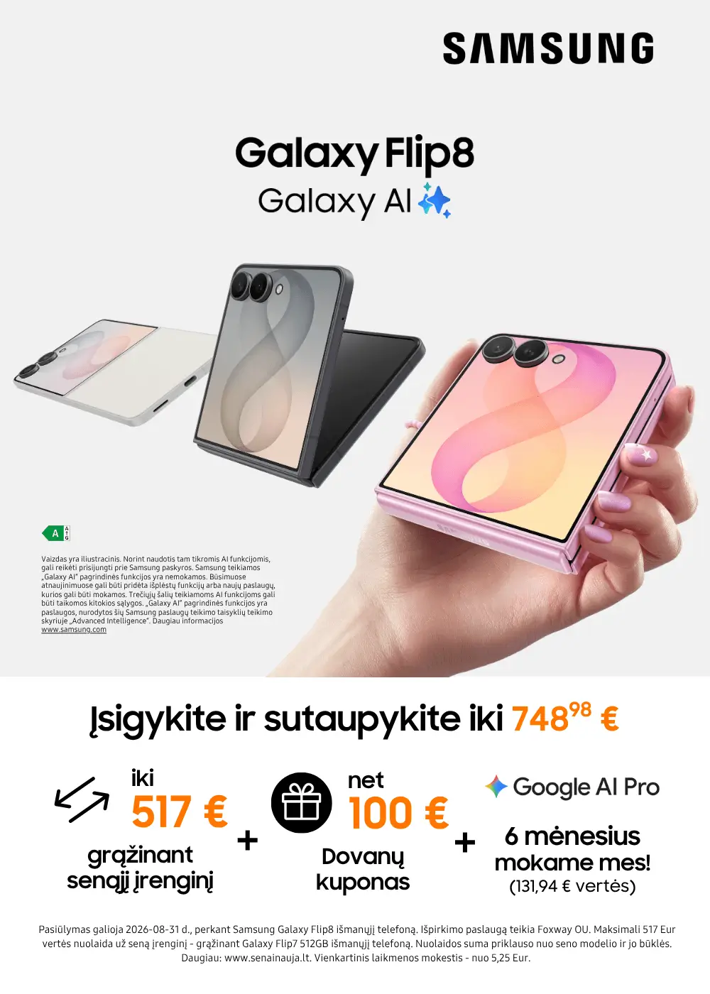 Samsung Galaxy Flip8 naujiena, Mobili prekyba