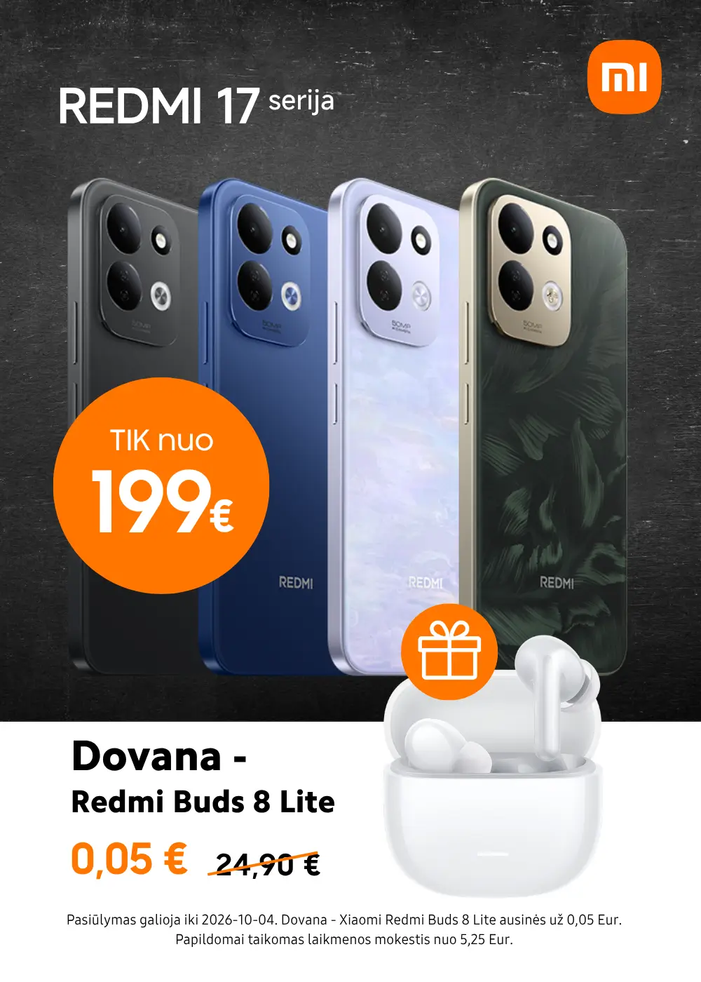 Xiaomi Redmi 17 su dovana Redmi Buds 8 Lite, Mobili prekyba