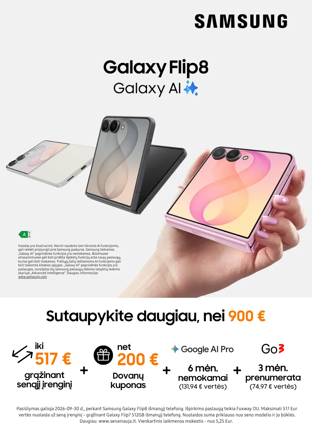 Samsung Galaxy Flip8 naujiena, Mobili prekyba