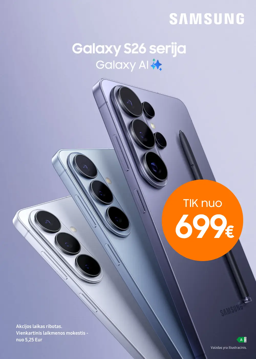 Samsung Galaxy S26 serija nuo 699 Eur, Mobili prekyba