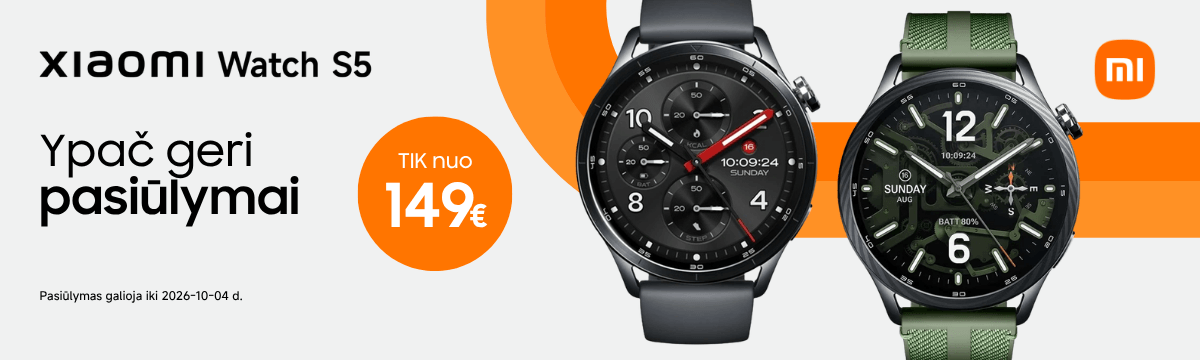 Xiaomi Watch S5 akcija nuo 149 Eur, Mobili prekyba