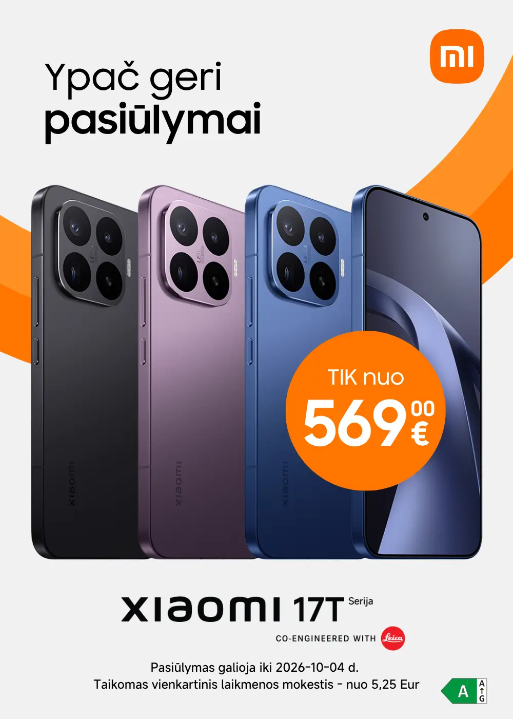 Xiaomi 17T serija nuo 569 Eur, Mobili prekyba