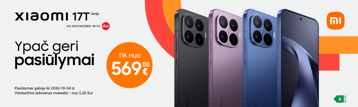Xiaomi 17T serija nuo 569 Eur, Mobili prekyba