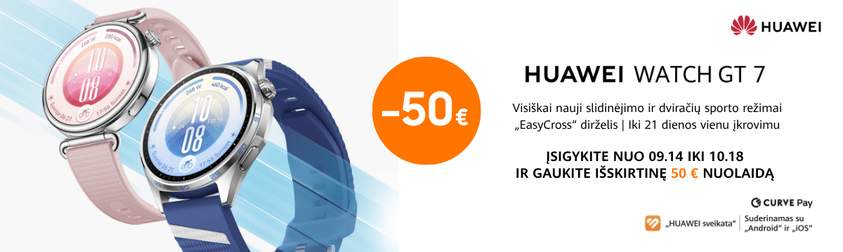 Huawei Watch GT7 akcija nuo 249 Eur, Mobili prekyba