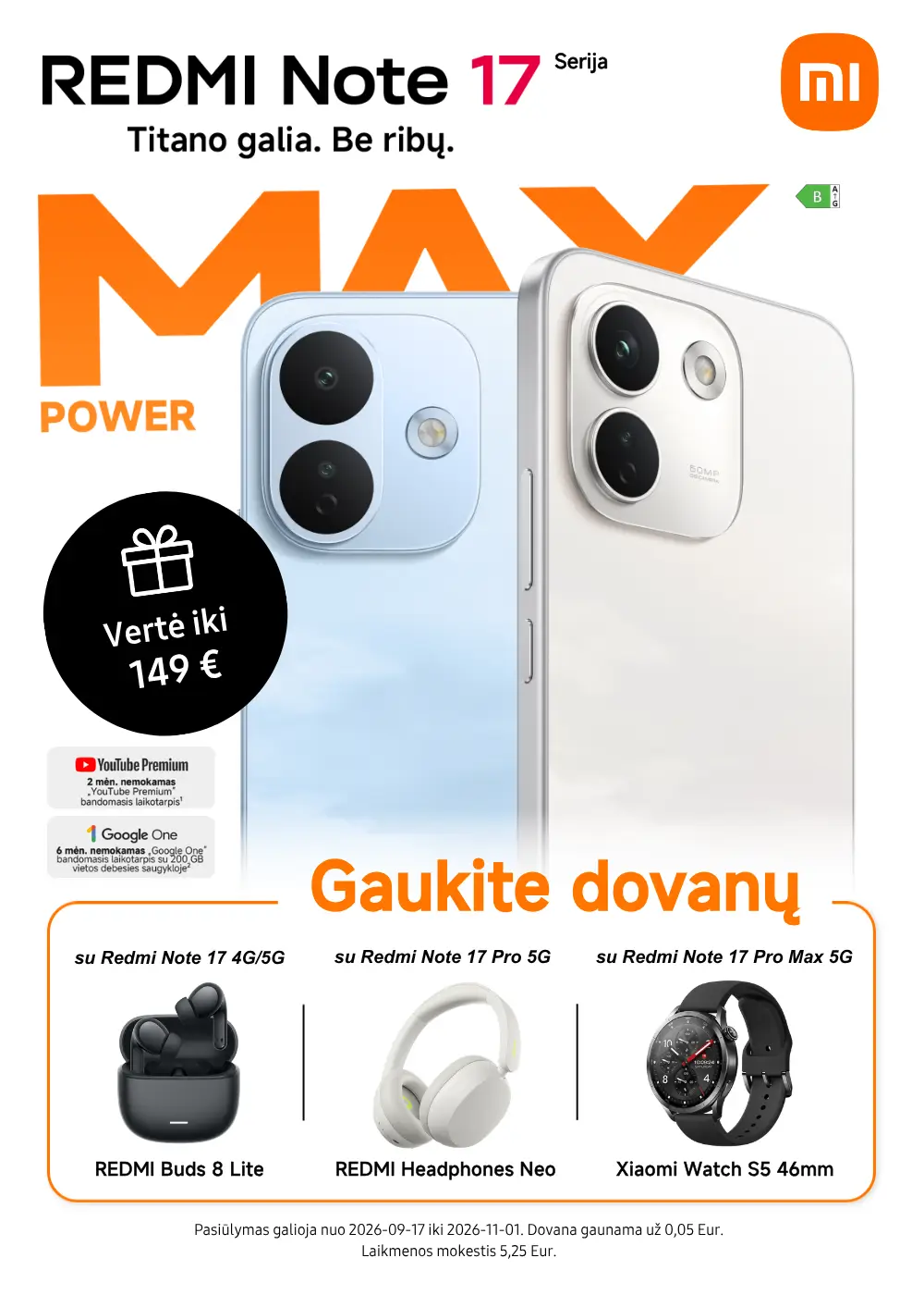 Xiaomi Redmi Note 17 serija su dovanomis, Mobili prekyba