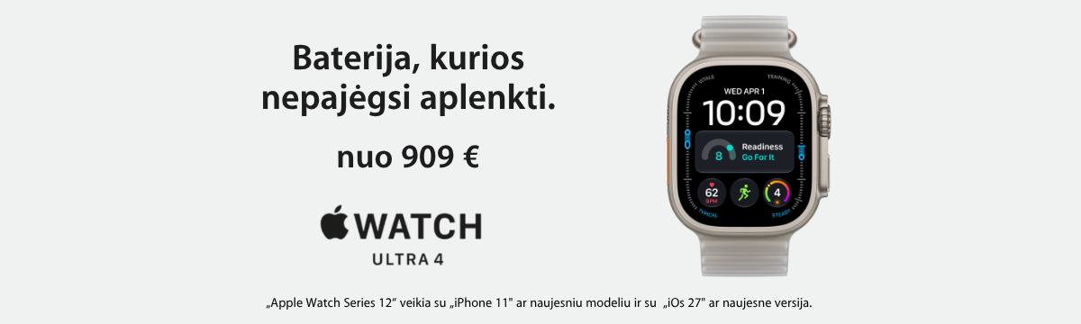 Apple Watch Ultra 4 nuo 909 Eur, Mobili prekyba