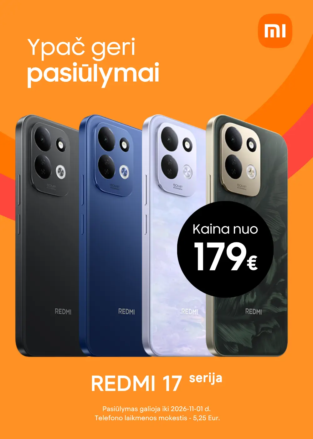 Xiaomi Redmi 17 serija nuo 179 Eur, Mobili prekyba