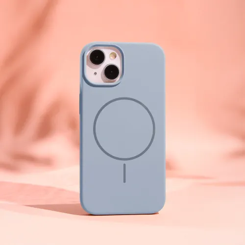 Smart iPhone 16 silikoninis Magsafe dėklas, šviesi mėlyna, 4 nuotrauka